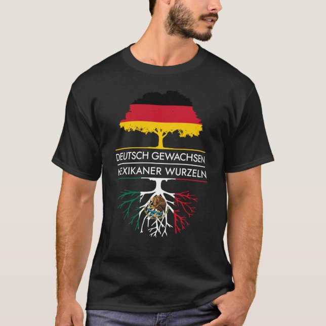 T-shirt Deutsch Gewachsen Mexikaner Wurzeln Allemand (Devant)