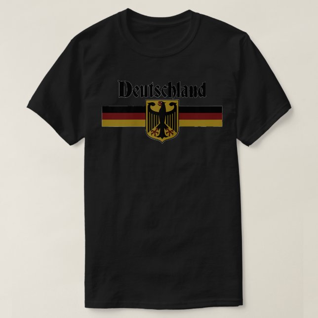 T-shirt DEUTSCHLAND Allemagne Drapeau Bannière d'aigle (Design devant)