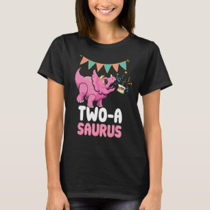 T-shirt Deux A Saurus Dinosaur Cute Kiddo Tricératops 1