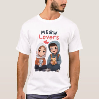 T-shirt Deux Amoureux de les chats