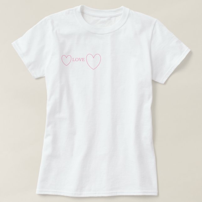 T-shirt Deux amours de coeur (Design devant)