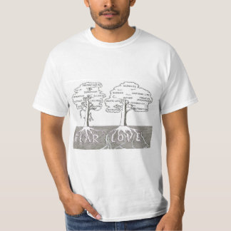 T-shirt Deux arbres avec des racines de peur et d'amour re