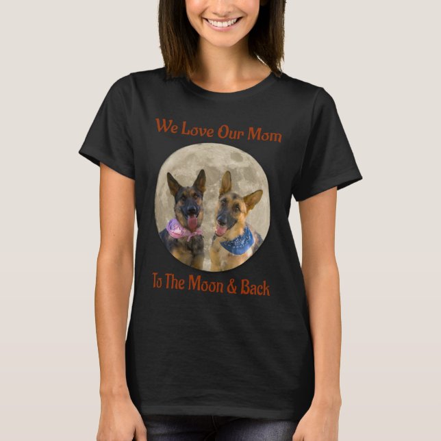 T-shirt Deux berger allemand amour maman (Devant)