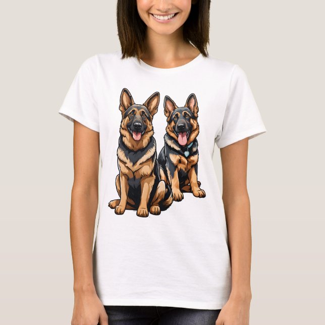 T-shirt Deux bergers allemands (Devant)