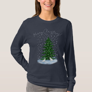 T-shirt Deux boues de neige et un arbre de noël