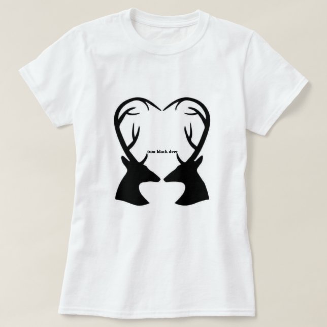 T-SHIRT DEUX CERFS NOIRS (Design devant)