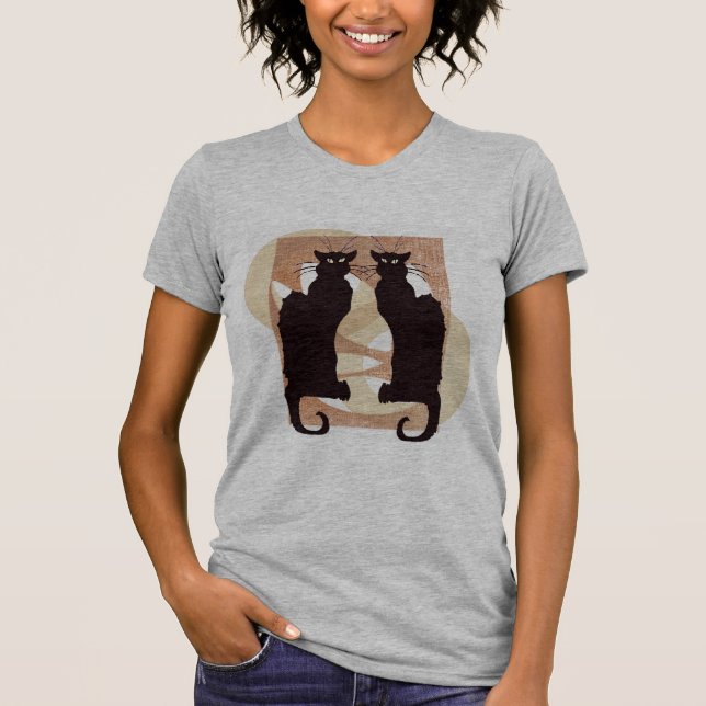 T-shirt Deux chats noirs (Devant)