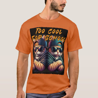 T-shirt Deux chats sont trop cool pour l'école