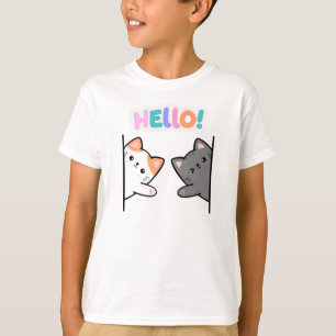 T-shirt Deux chats vous saluent.