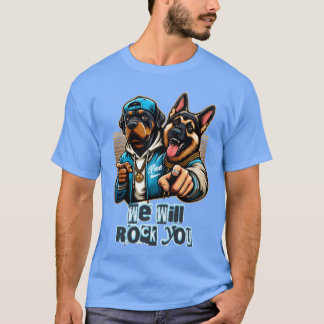 T-shirt deux chiens portant un tee-shirt design fille