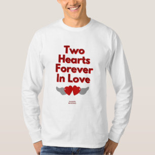 T-shirt Deux Coeurs pour toujours en amour Chemise à manch
