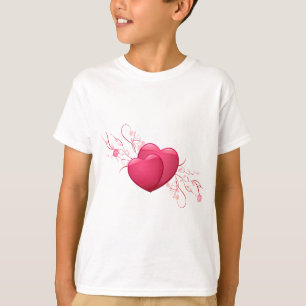 T-shirt Deux Coeurs roses