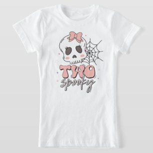 T-Shirt Deux Éffrayant Mignonne Pink Halloween Nom Anniver