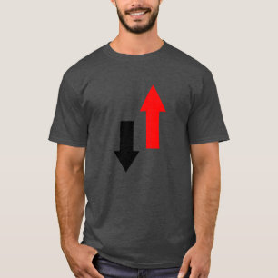 T-shirt Deux flèches rouges noires pointant vers le bas