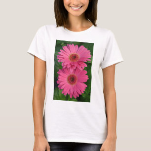 T-shirt Deux fleurs de germe rose