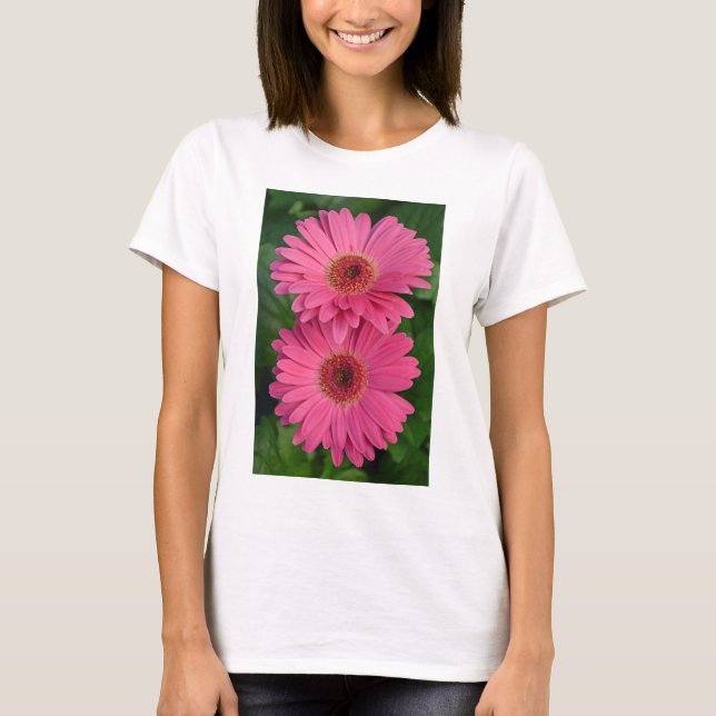 T-shirt Deux fleurs de germe rose (Devant)