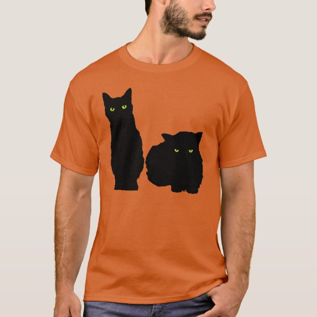 T-shirt Deux grands chats noirs (Devant)