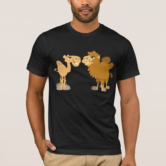 T-Shirt Deux Jolies Cartoon Camels (Devant)