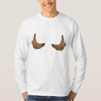 T-shirt Deux mains de femme noire de dessin animé tenant l