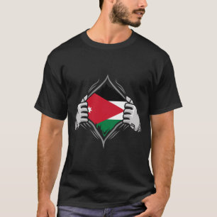 T-shirt Deux mains déchirant le drapeau jordanien