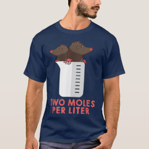 T-shirt Deux Moles Par Chemise Llitre - Drôle Tee Chimie