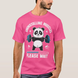 T-shirt Deux Muscle Construction Fitness Panda Poids Lifti