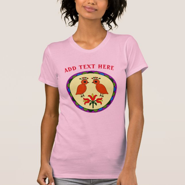 T-Shirt Deux Oiseaux D'Amour (Devant)