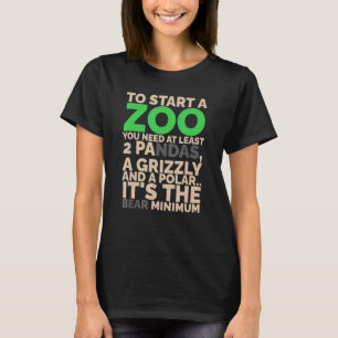 T-shirt Deux Pandas Un Grizzly Et Un Zookeeper D'Ours Pola