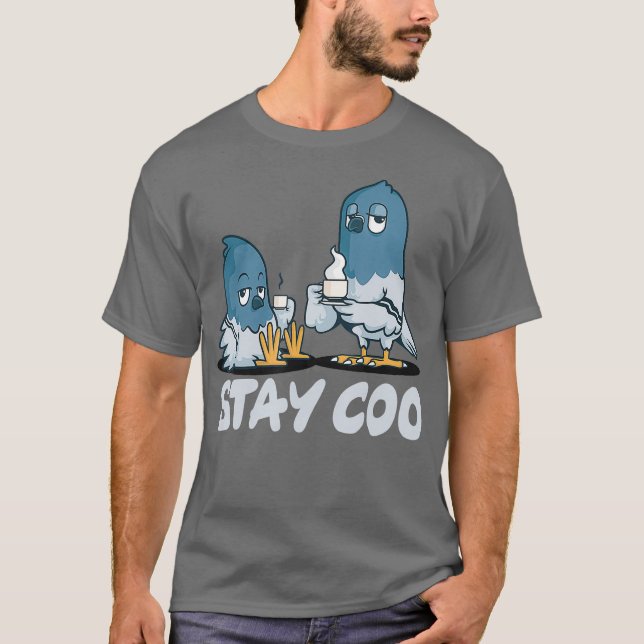 T-shirt Deux Pigeons Cool Restent Coo Birding Design Pour (Devant)