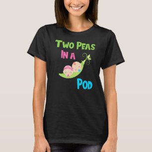 T-shirt Deux Pois Dans Un Pod Baby Fraternal Twin Baby Gir