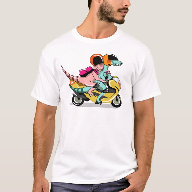 T-shirt Deux Rapporteurs De Dessins De Cartoon Montent Sur (Devant)