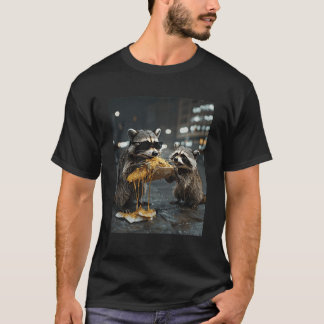 T-shirt Deux ratons laveurs mangeant des déchets de tacos