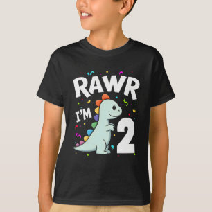 T-shirt Deux Rawr J'ai 2 ans T-Rex Dinosaur 2e anniversair