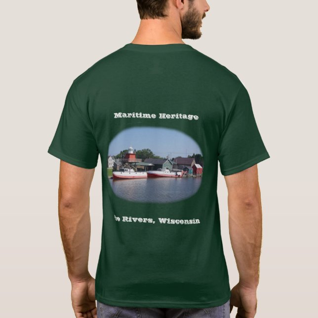 T-shirt Deux Rivers Wisconsin chemise sombre (Dos)