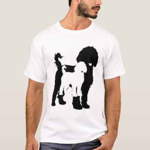 T-shirt Deux silhouettes de chien en noir gras et blanc