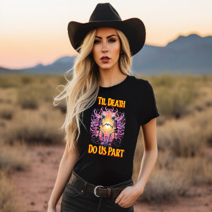 T-shirt Deux Skeletons Tenant Les Mains Jusqu'À La Mort Fa
