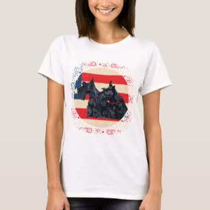 T-shirt Deux Tériers Écossais Patriotes