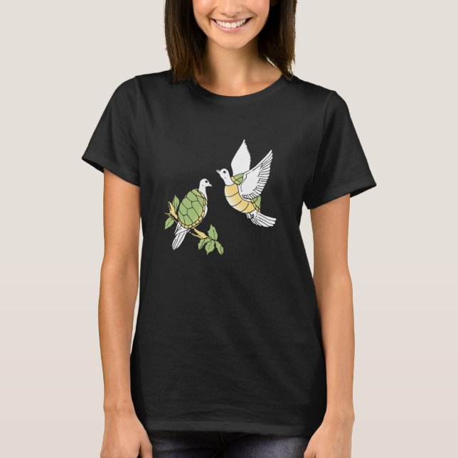 T-shirt Deux Tourterelles 12 Jours De Noël (Devant)