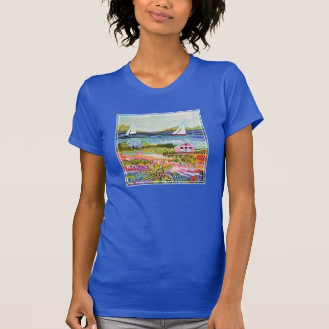 T-shirt Deux voiliers et chalet (Devant)