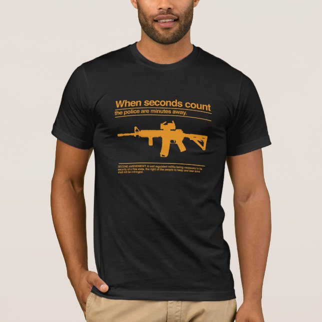 T-shirt Deuxième amendement/AR-15/police (Devant)