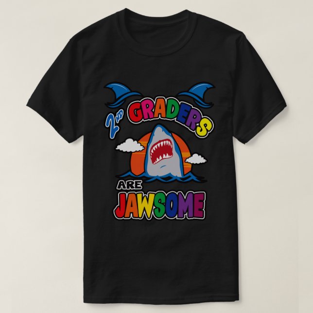 T-shirt Deuxième année Retour à l'école Requin s Garçons F (Design devant)