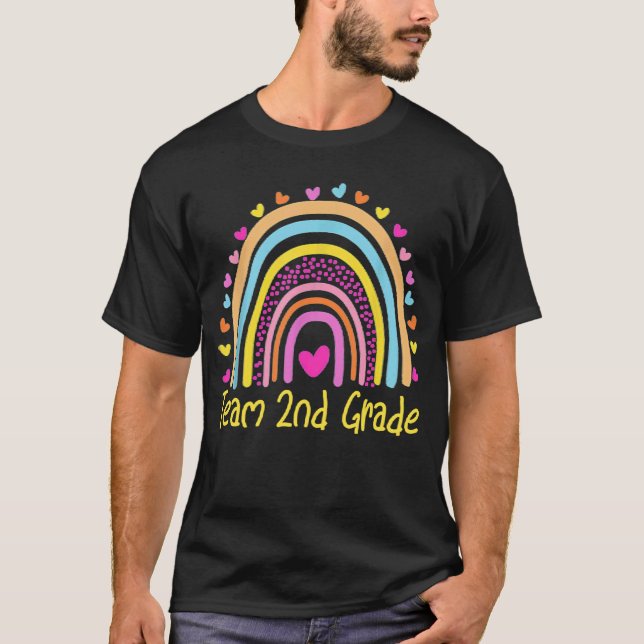 T-shirt Deuxième équipe Enseignant de 2e année Rainbow Gir (Devant)