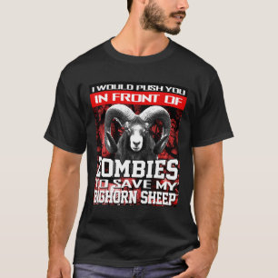 T-shirt Devant Zombies Pour Sauver Mon Mouton Bighorn Ovis