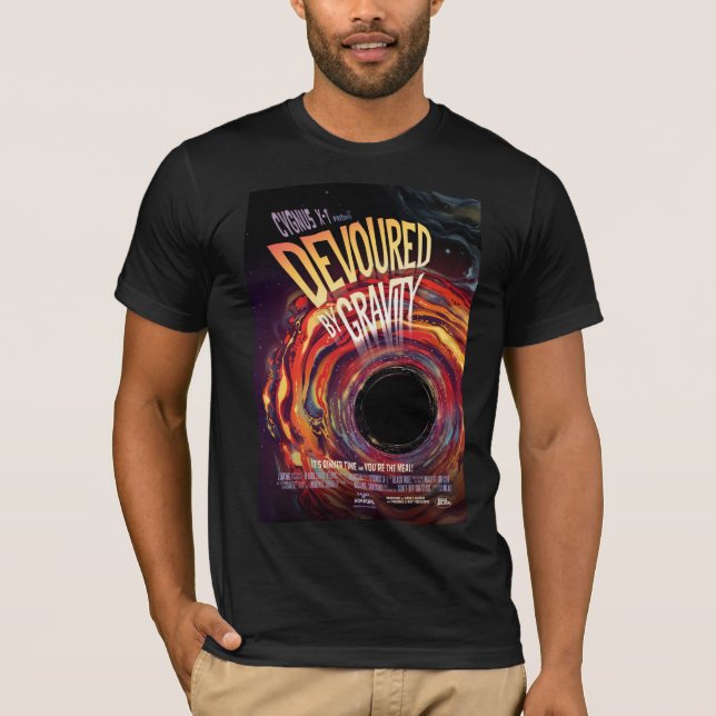 T-shirt Dévasté Par Gravité Halloween Trou Horreur Noir (Devant)