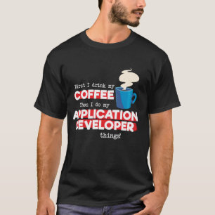 T-shirt Développeur d'applications et café