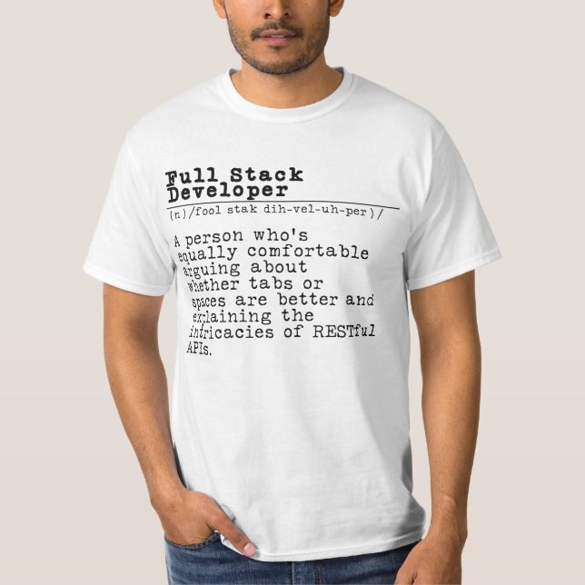 T-shirt Développeur de pile complète - "Master of Trades (Devant)