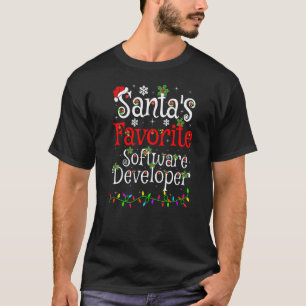 T-shirt Développeur logiciel favori de Xmas Lighting Père