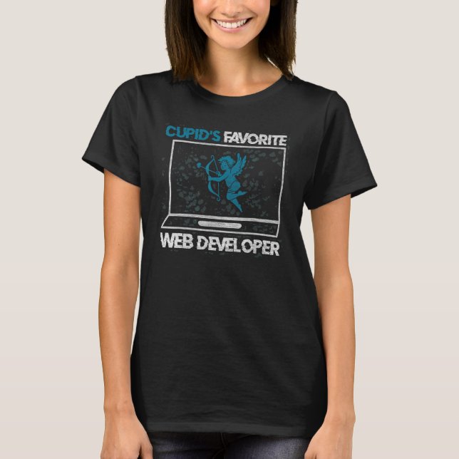 T-shirt Développeur Web préféré de Cupid Romance Couple Me (Devant)