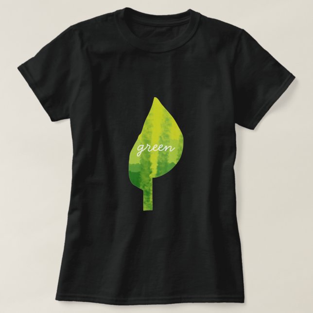T-shirt Devenez écolo éco-feuille de la nature (Design devant)