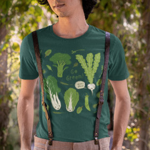 T-shirt Devenez écolo ! Légume mignon vert feuillu des